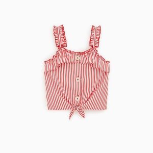 Cutest Zara Red & white striped tank with buttons